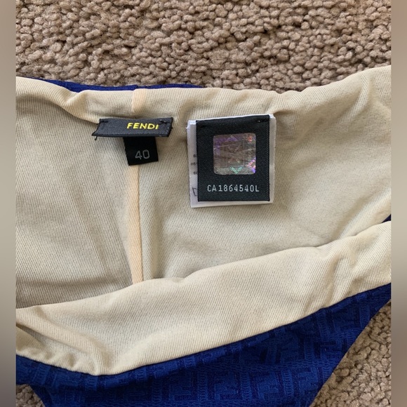 Authentic Fendi blue FF monogram bikini set swimwear Italian size 40 - Picture 3 of 7